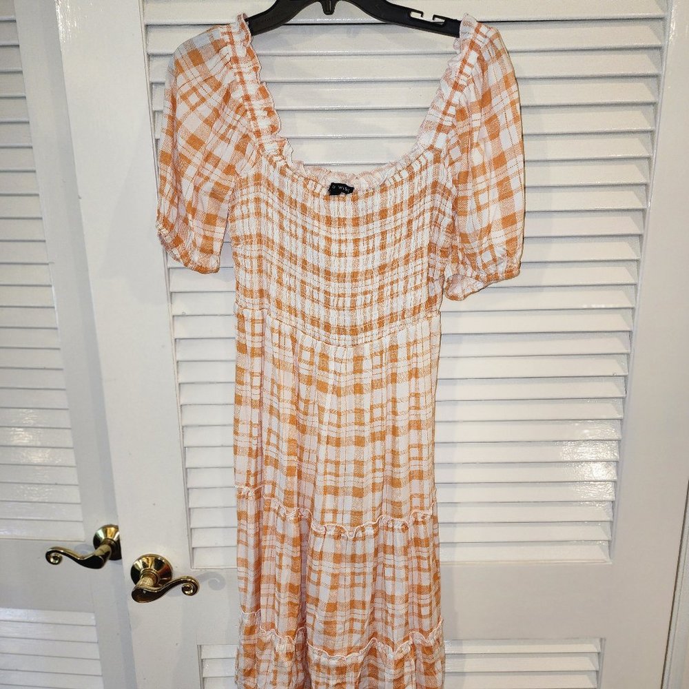 Orange and white dress